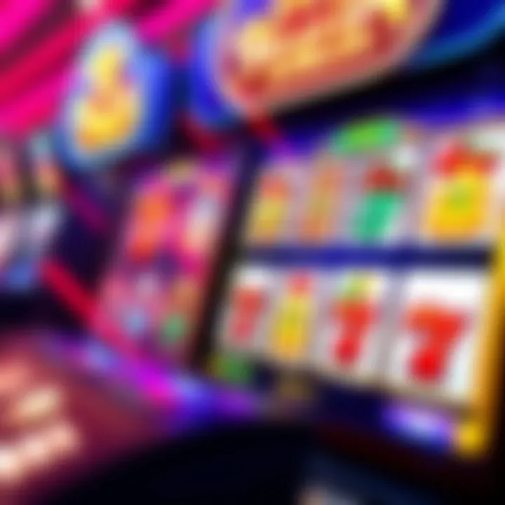 Colorful online pokies game interface with reels and symbols on a digital screen