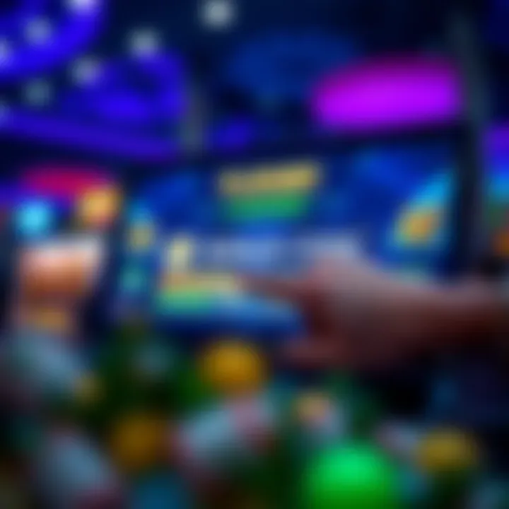 Illustration showing a digital casino bonus code being applied on a vibrant gaming screen