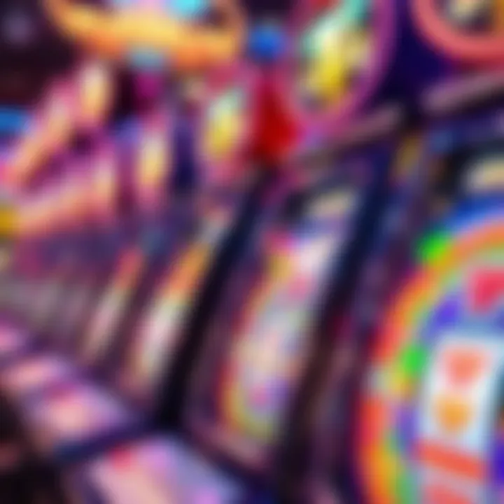 Colorful pokies machine with spinning reels and vibrant symbols