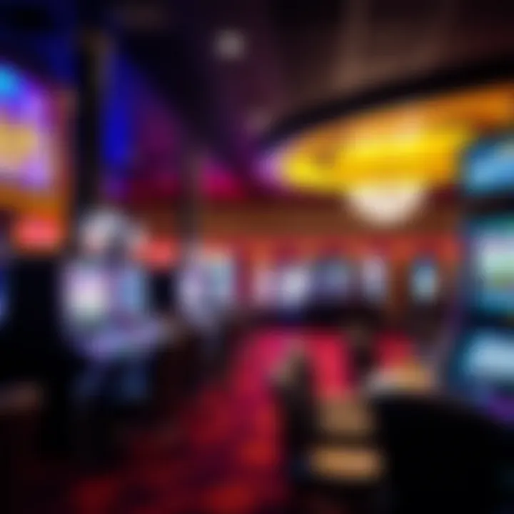 Calm and inviting casino lounge area with pokies machines highlighting responsible gaming environment