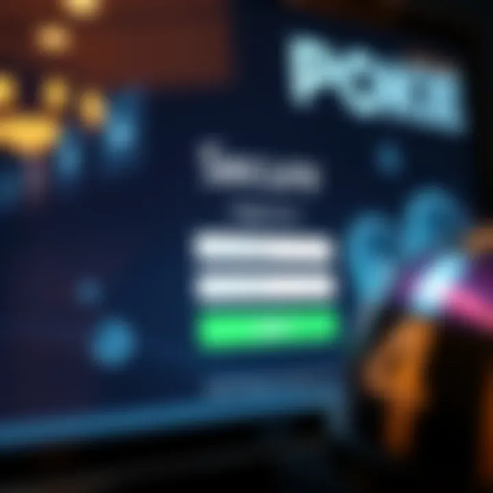 Secure login interface on an Australian online pokies platform showing username and password fields
