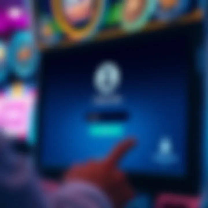 User entering login credentials on the Pokies Net platform interface