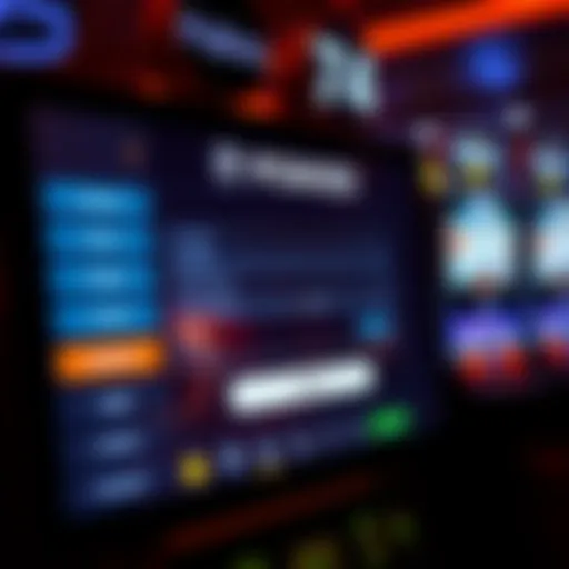 User interface of an online pokies platform displaying various game options and login fields