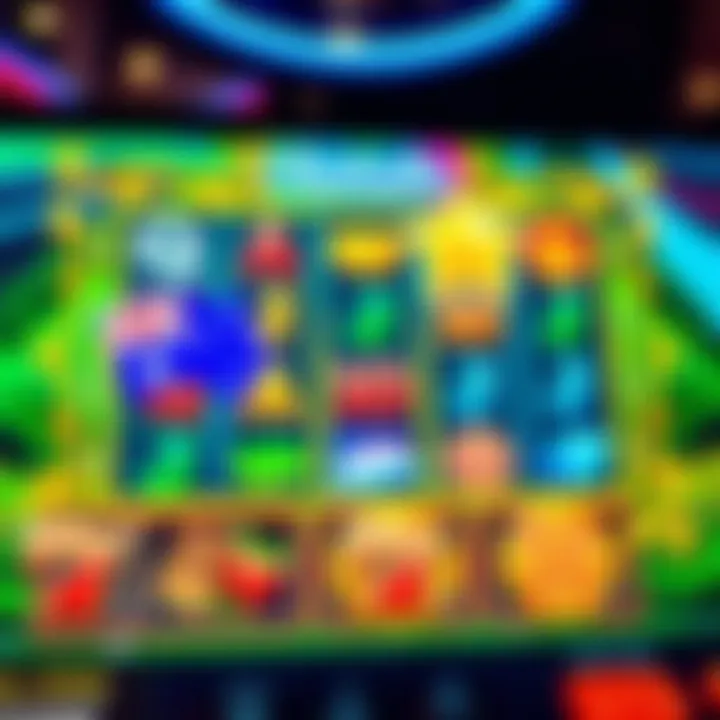 Colorful online slot game interface with Australian symbols on digital screen