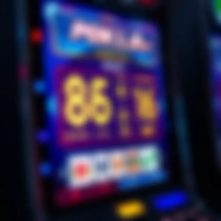 Close-up of poker machine with digital display showing payout statistics