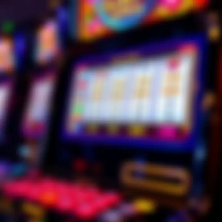 Illustration of a slot machine screen showing payout percentages and player return rates