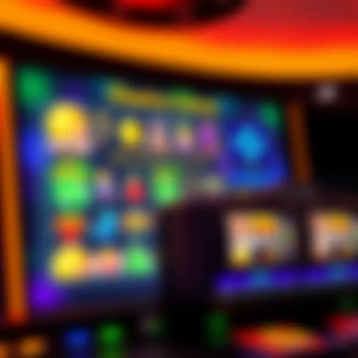 Colorful online pokies interface showcasing various slot themes and payout options