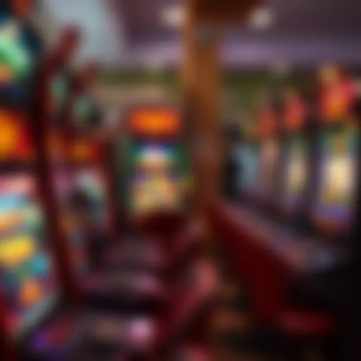 Illustration showing the social and economic impacts of gaming machines in a community setting