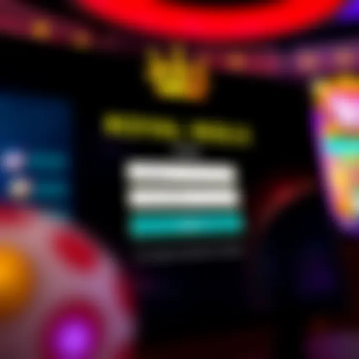 Secure login interface of Royal Reels platform showing input fields for username and password