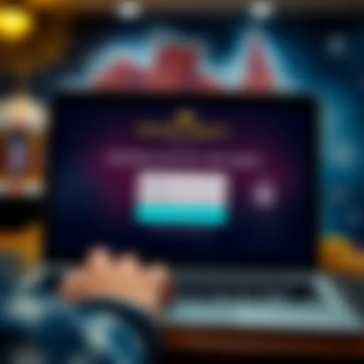 User entering credentials on a secure login page with Australian-themed background