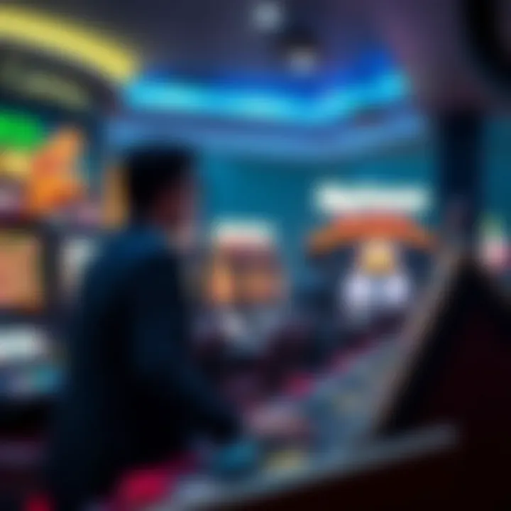 Illustration of gaming elements and interactive bonuses in an online casino environment