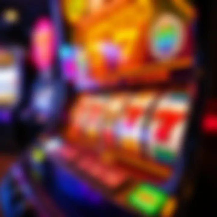 Colorful online pokies game interface with reels and symbols