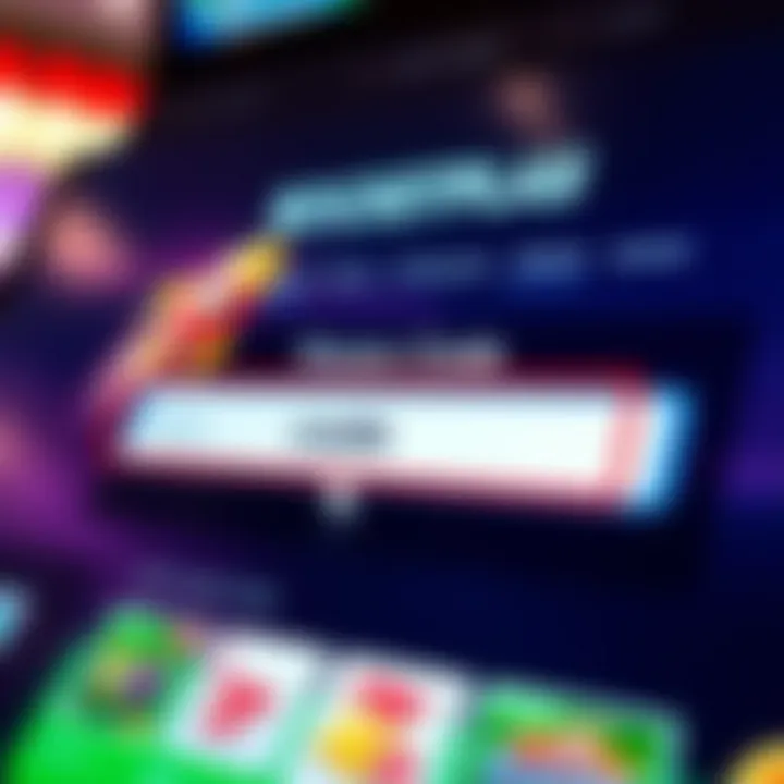 Illustration showing a digital gaming interface with a promo code input box highlighted